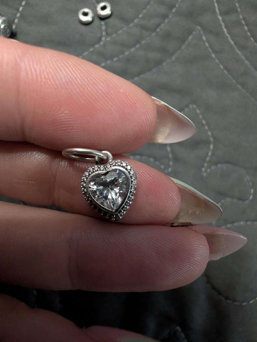 Pandora-Silver Heart Charm Bangle Bracelet - Picture 10 of 17